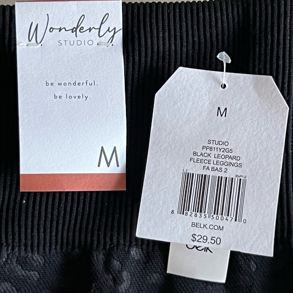 Wonderly Black Leopard Fleece Leggings - Picture 7 of 7